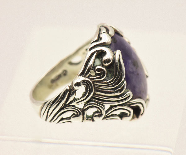 Carolyn Pollack - Stunning Vintage Charoite Sterling Silver Ring - Size 8