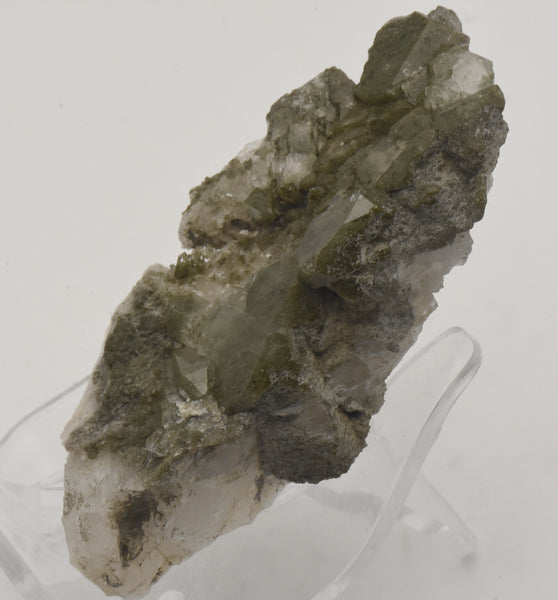 Chlorite Included Quartz Crystal Cluster Specimen - Greece