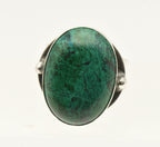 Vintage Handmade Chrysocolla Sterling Silver Adjustable Ring