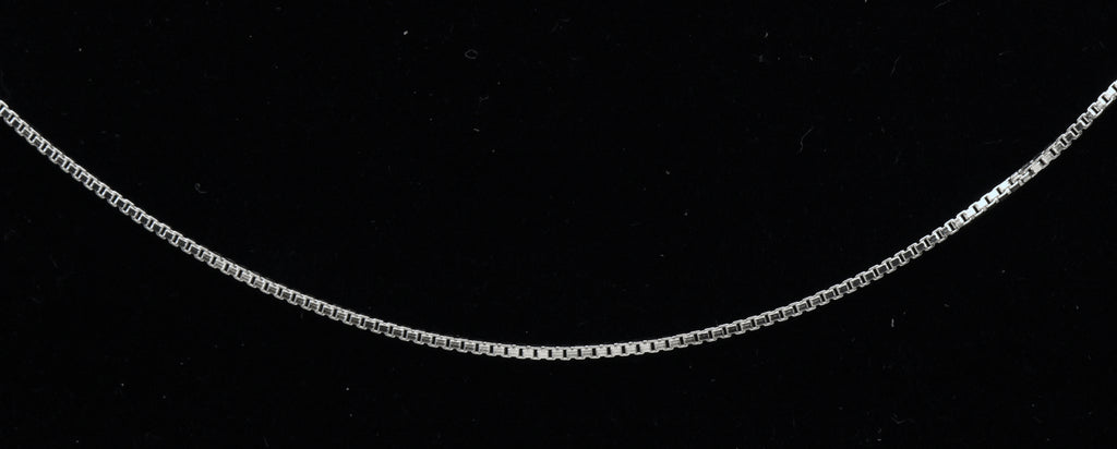 New Old Stock Italian Sterling Silver Box Link Chain Necklace - 18"