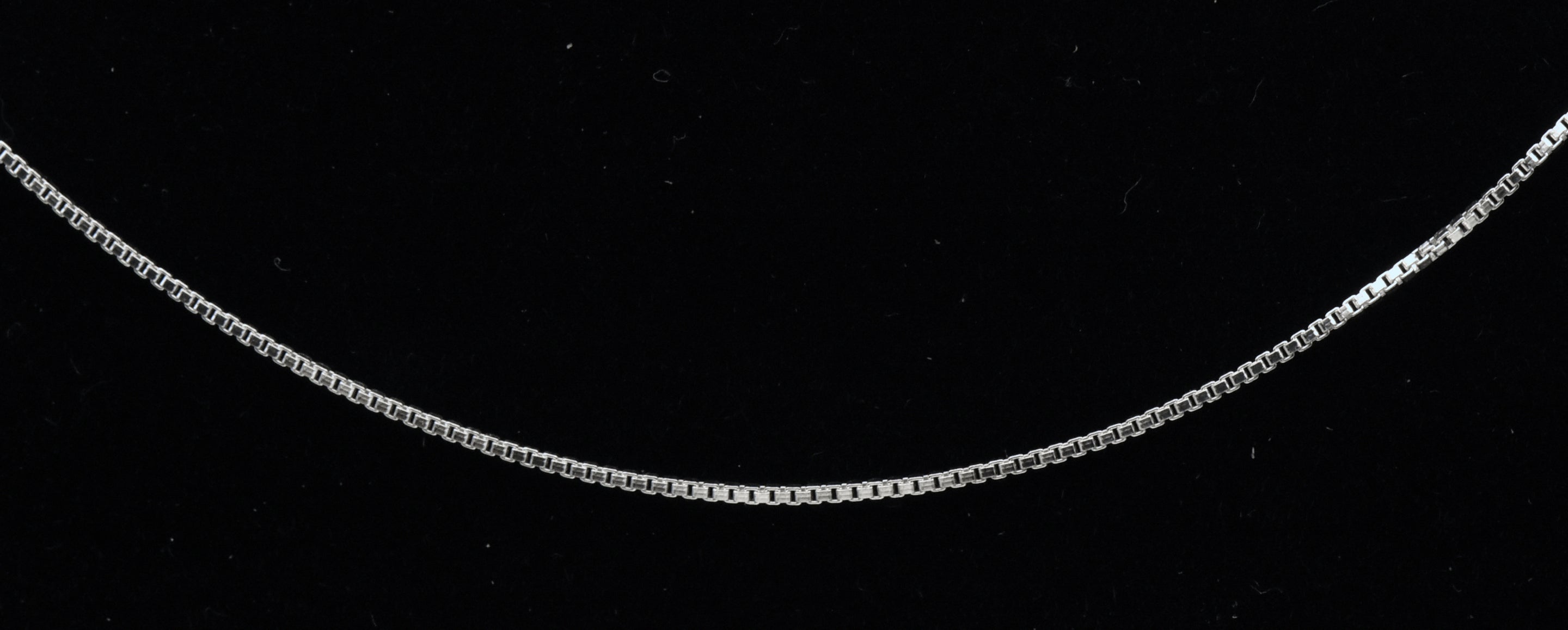 New Old Stock Italian Sterling Silver Box Link Chain Necklace - 18"