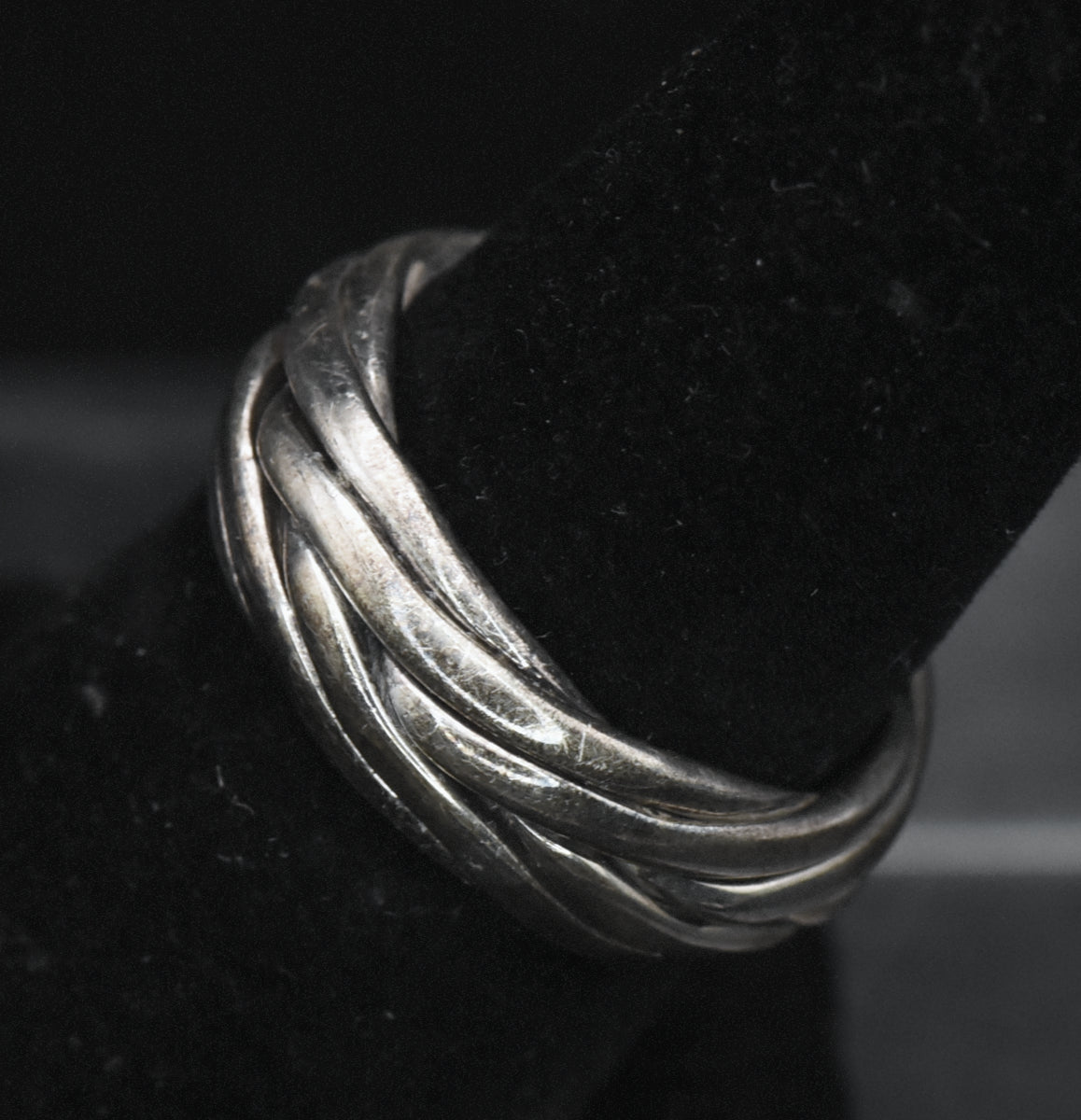 Vintage Handmade Sterling Silver Braided Band - Size 6.75