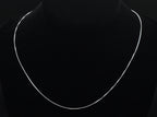 New Old Stock Italian Sterling Silver Box Link Chain Necklace - 18"