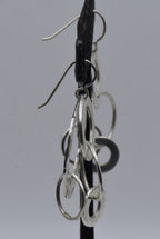 Vintage Eclectic Hoops Dangle Sterling Silver Earrings
