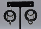 Vintage Eclectic Hoops Dangle Sterling Silver Earrings