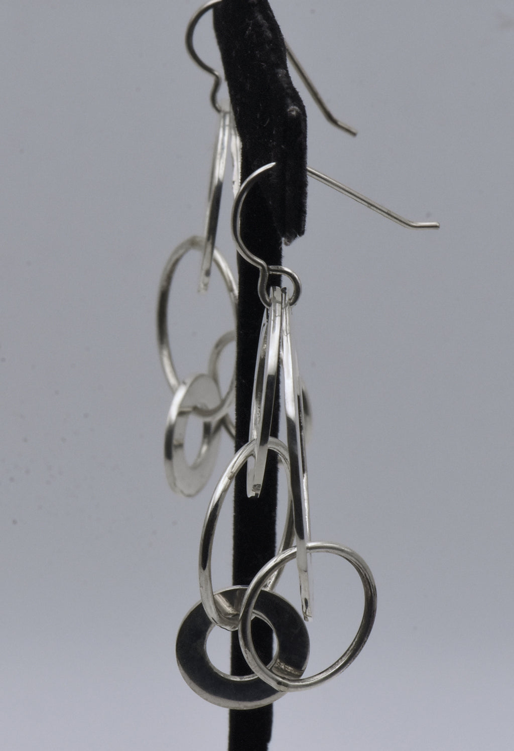 Vintage Eclectic Hoops Dangle Sterling Silver Earrings