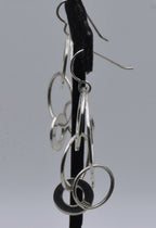 Vintage Eclectic Hoops Dangle Sterling Silver Earrings