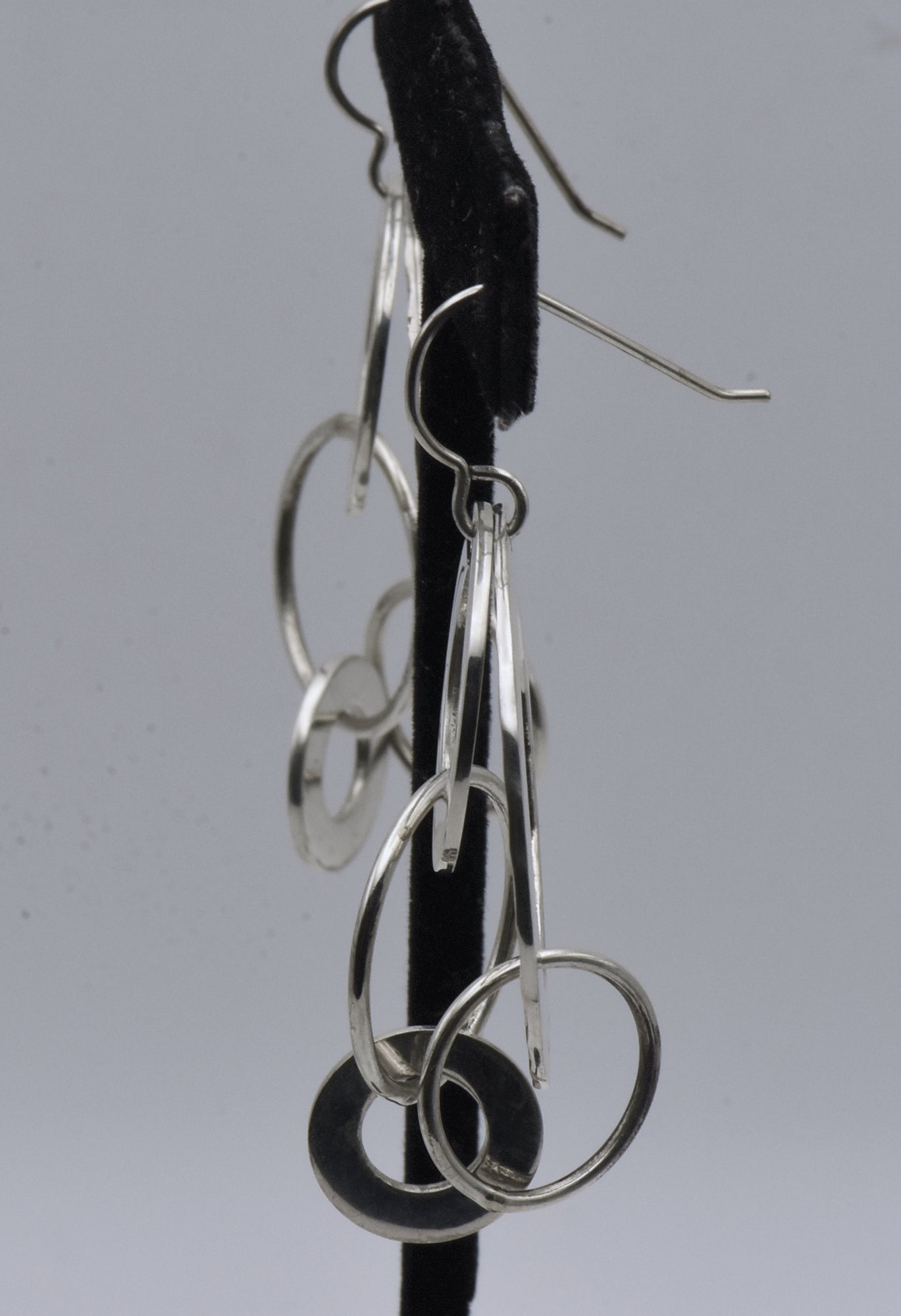 Vintage Eclectic Hoops Dangle Sterling Silver Earrings