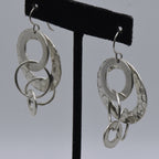 Vintage Eclectic Hoops Dangle Sterling Silver Earrings