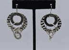 Vintage Eclectic Hoops Dangle Sterling Silver Earrings