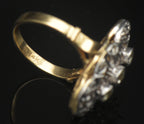 Vintage 14k Two Tone Gold and Diamonds Cocktail Ring - Size 6