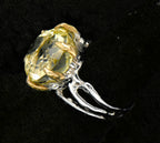 Vintage Citrine Sterling Silver Organic Claws Ring - Size 7.25