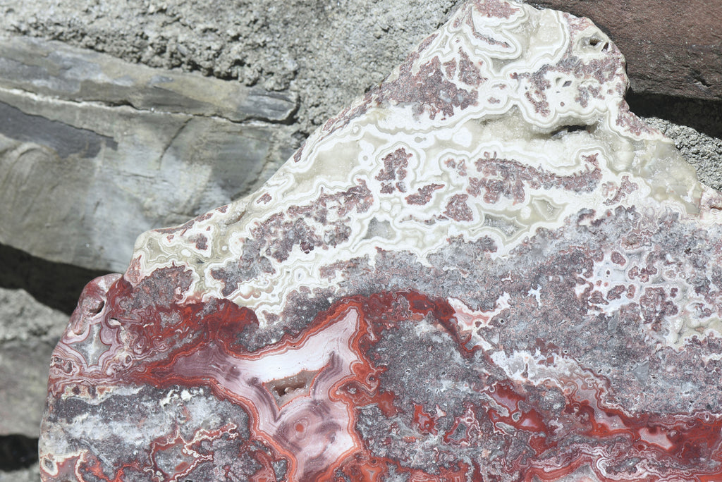 Crazy Lace Agate Large Polished Slab - 749g