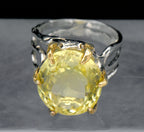 Vintage Citrine Sterling Silver Organic Claws Ring - Size 7.25