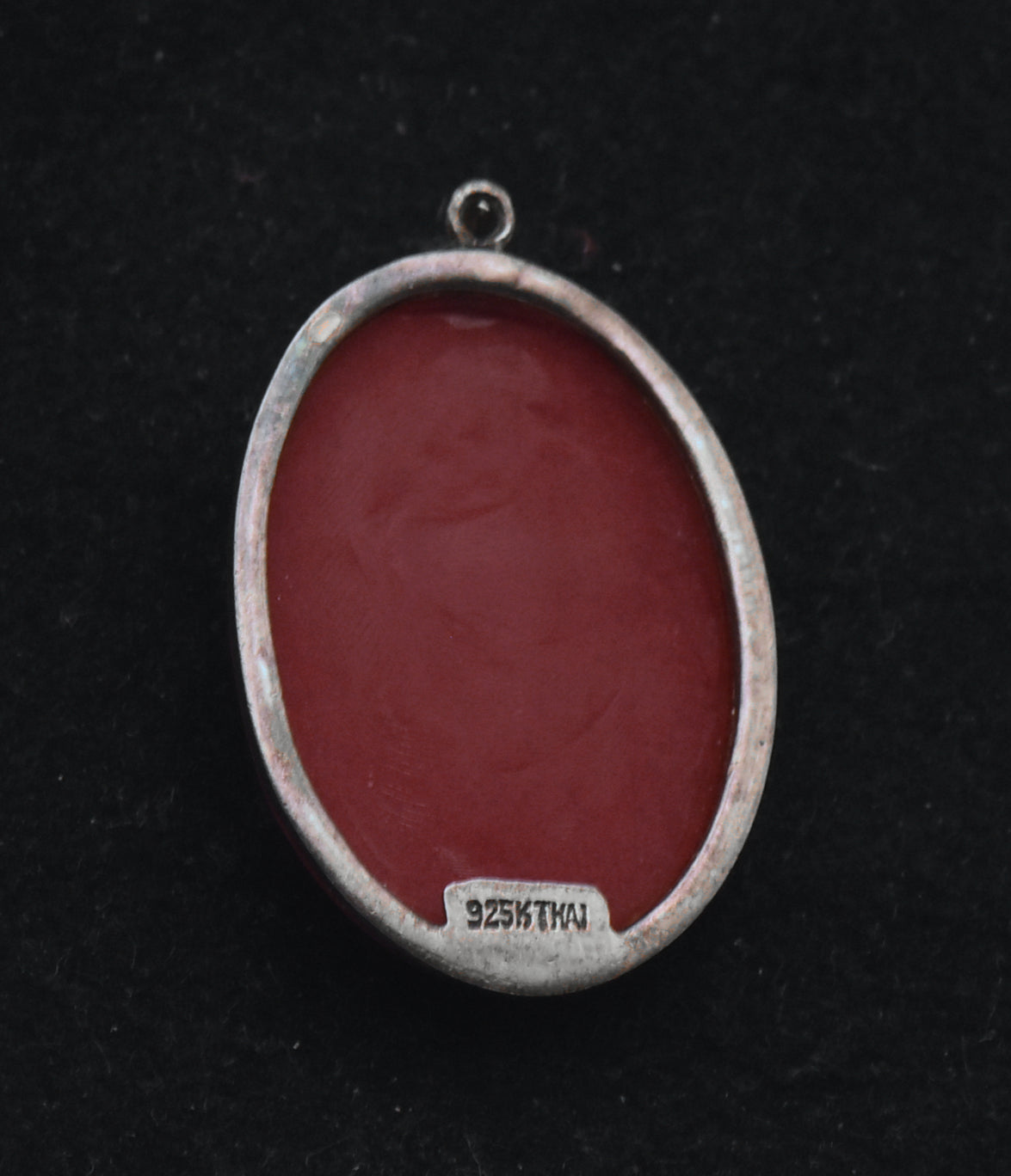 Vintage Red Coral Sterling Silver Pendant
