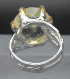 Vintage Citrine Sterling Silver Organic Claws Ring - Size 7.25