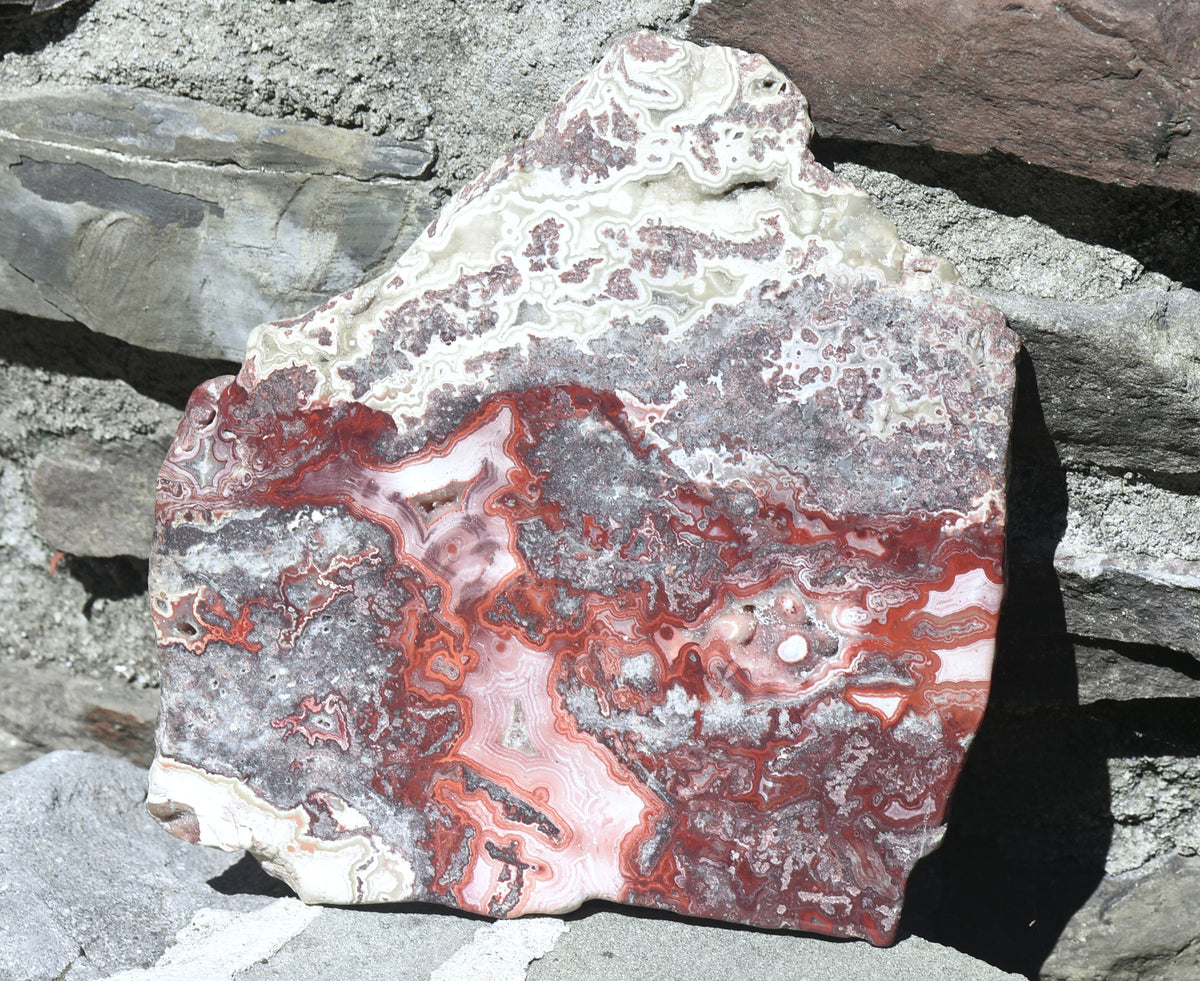 Crazy Lace Agate Large Polished Slab - 749g
