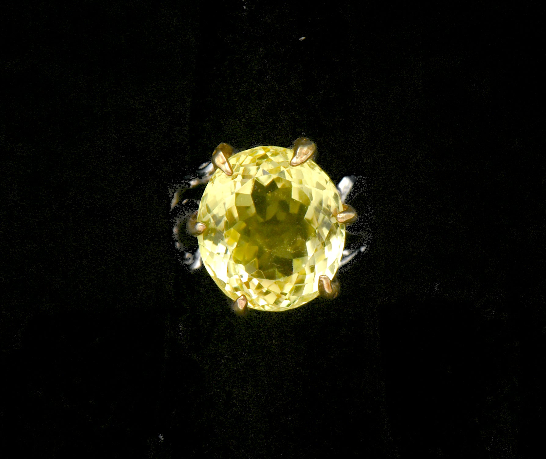 Vintage Citrine Sterling Silver Organic Claws Ring - Size 7.25