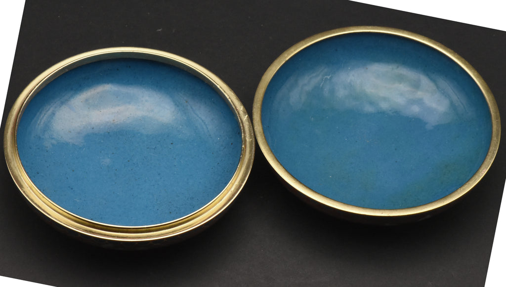 VIntage Round Cloisonne Enamel Lidded Box