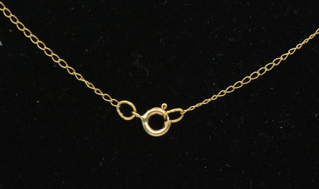 Vintage 10k Coin Pearl Pendant Chain Necklace - 16.5"