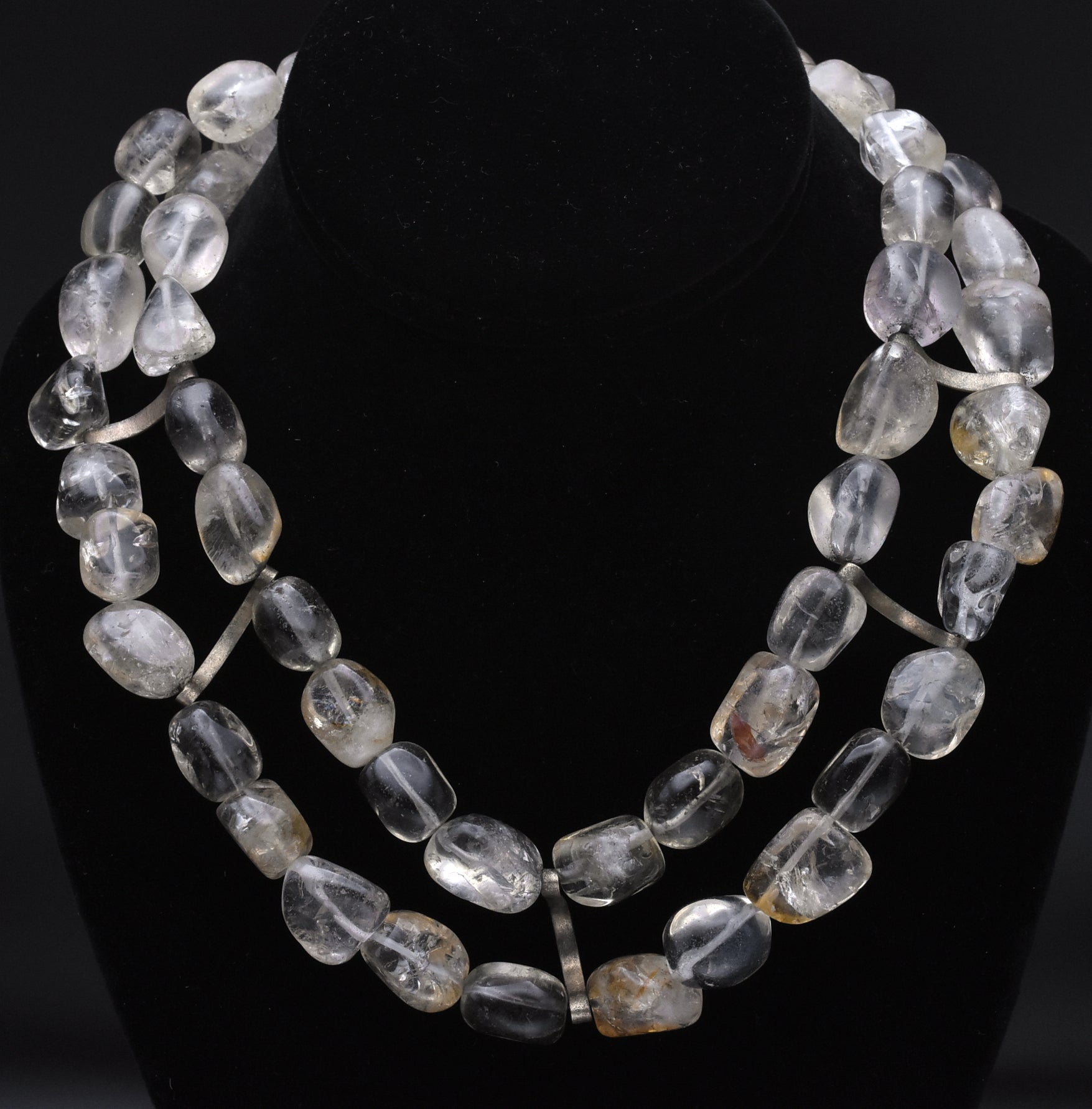 Revital - Vintage Double Strand Tumbled Citrine Bead Necklace - 17.5"