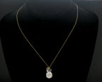 Vintage 10k Coin Pearl Pendant Chain Necklace - 16.5"