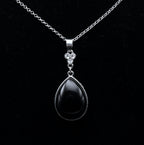 Composite Black Onyx Pendant Chain Necklace
