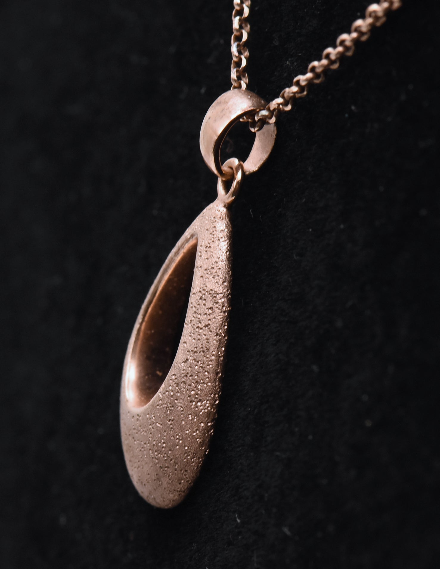 Vintage Sterling Silver Copper Tone Pendant Necklace