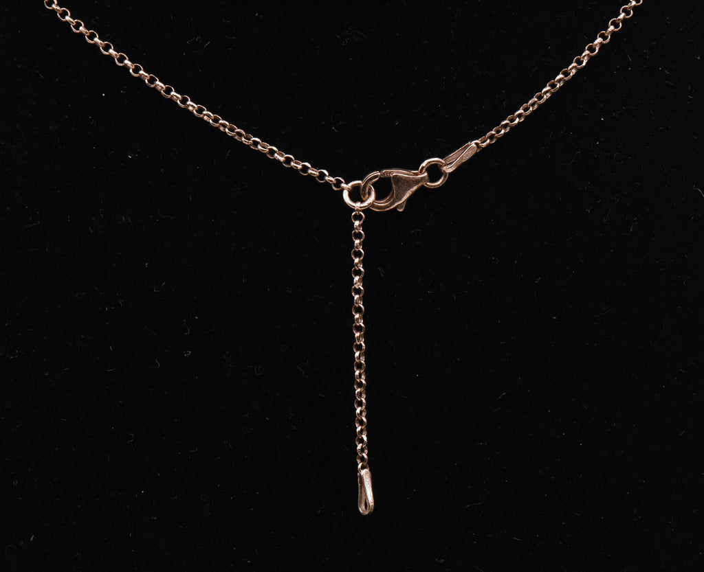 Vintage Sterling Silver Copper Tone Pendant Necklace
