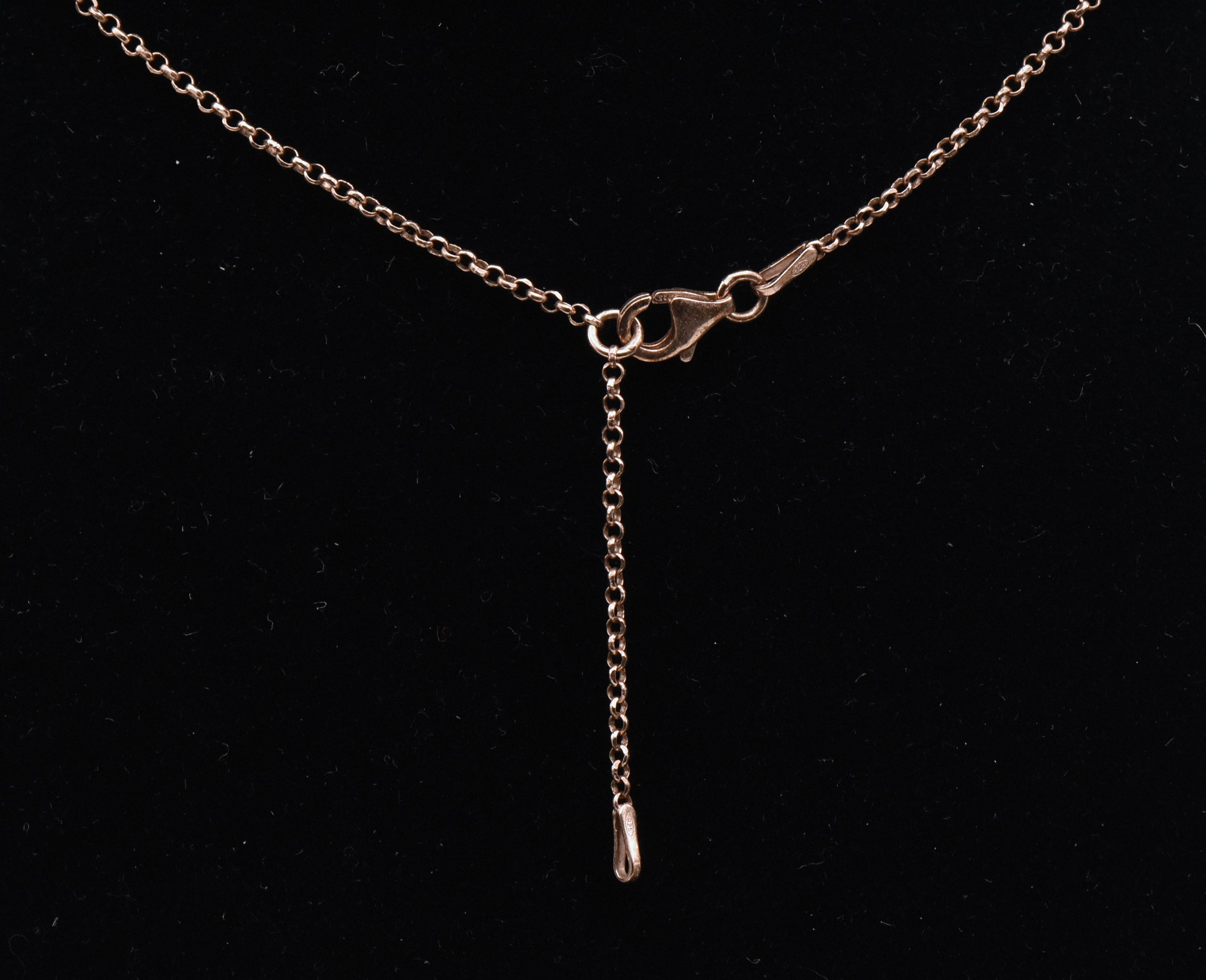 Vintage Sterling Silver Copper Tone Pendant Necklace