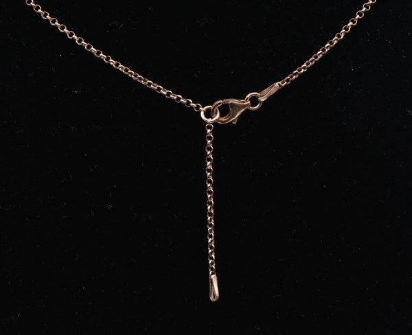 Vintage Sterling Silver Copper Tone Pendant Necklace