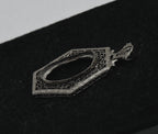 Vintage 14K White Gold Pendant - MISSING STONE