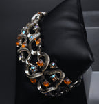 Coro - Vintage Silver Tone and Rhinestone Bracelet