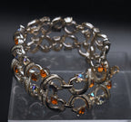 Coro - Vintage Silver Tone and Rhinestone Bracelet