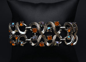 Coro - Vintage Silver Tone and Rhinestone Bracelet