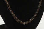 Vintage Italian Sterling Silver Copper Tone Dangling Link Necklace - 24"