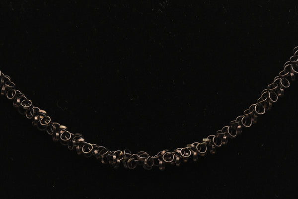 Vintage Italian Sterling Silver Copper Tone Dangling Link Necklace - 18"