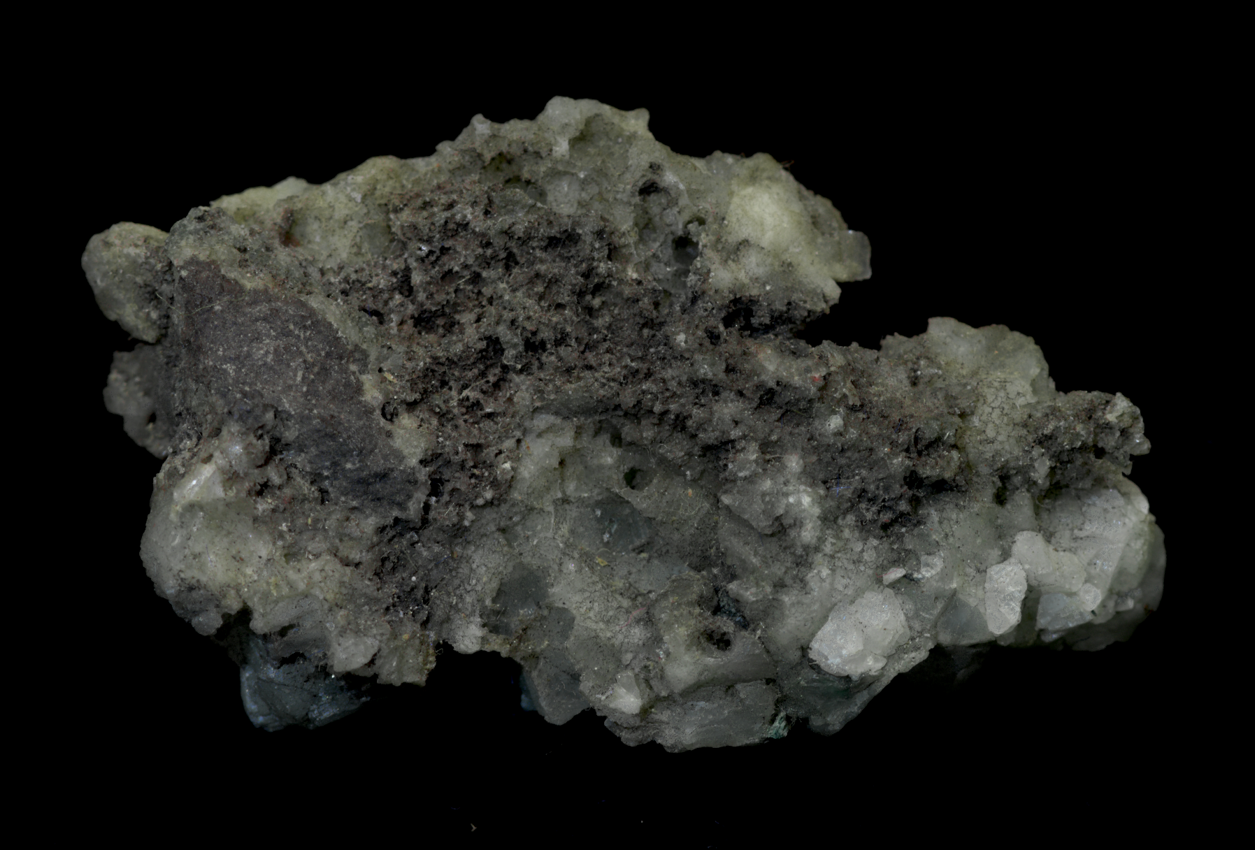 Small Prehnite and Calcite Crystal Cluster Mineral Specimens