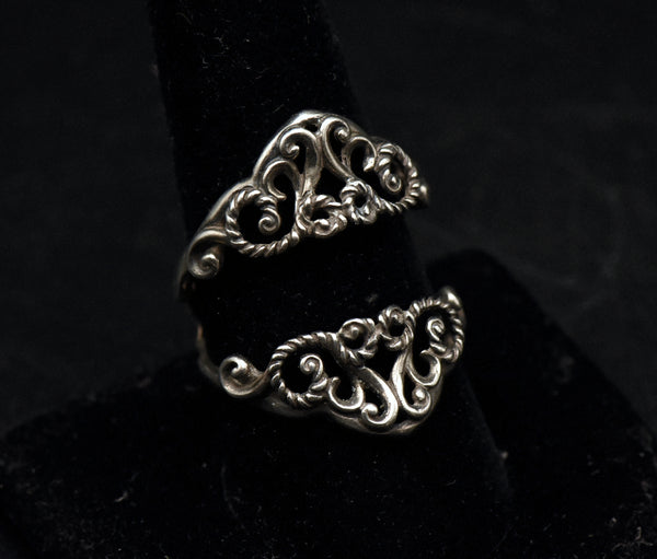 Carolyn Pollack - Vintage Sterling Silver Double Crown Finger Ring - Size 9.25