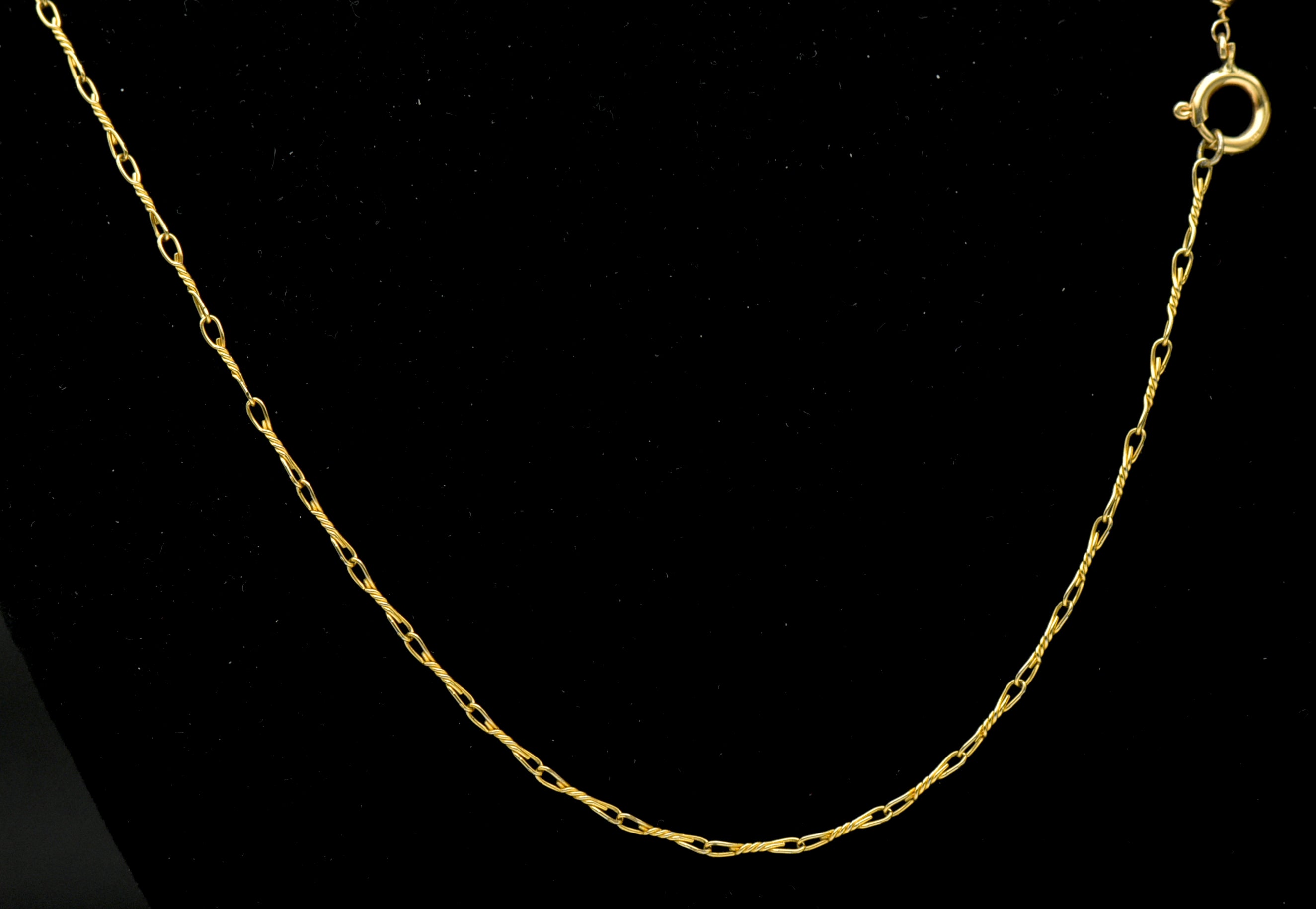 Vintage 18k Pearls and Black Onyx Chain Necklace - 21"