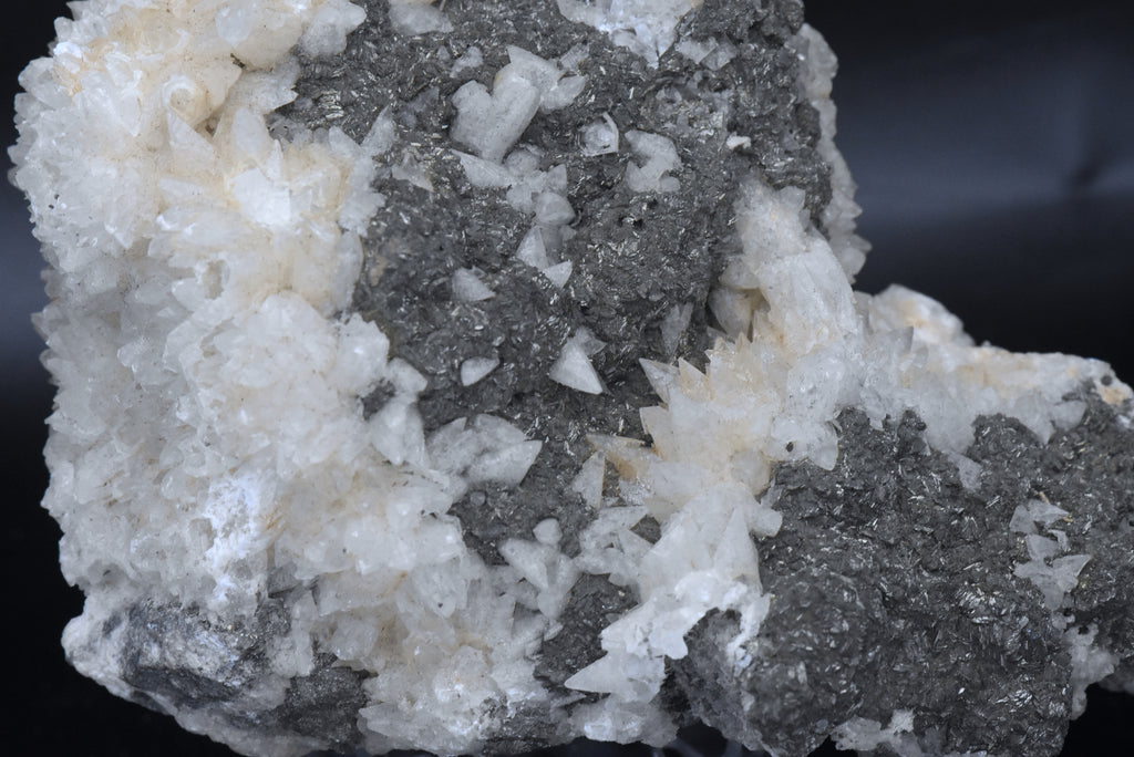 Calcite Crystal Clusters on Pyrite Mineral Specimen