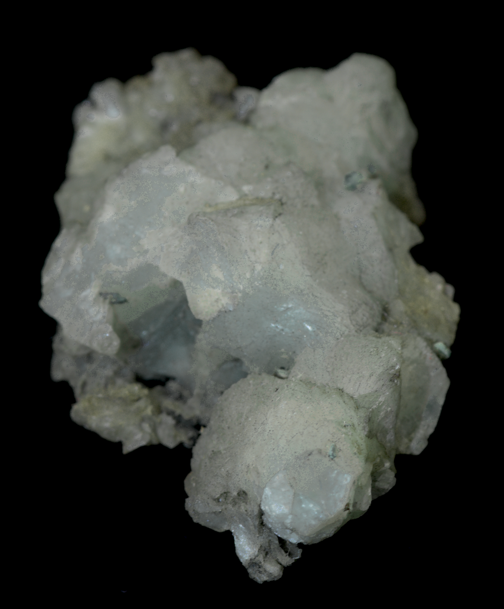Small Prehnite and Calcite Crystal Cluster Mineral Specimens