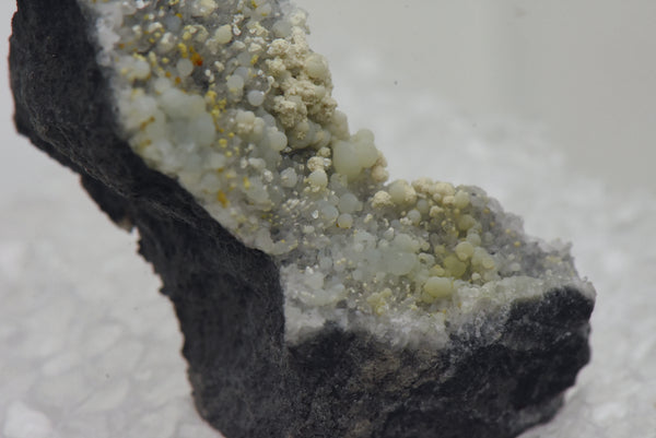 Crandallite with Variscite and Minor Cacoxenite on Quartz Thumbnail Specimen - Nevada, USA