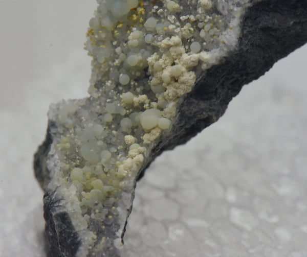 Crandallite with Variscite and Minor Cacoxenite on Quartz Thumbnail Specimen - Nevada, USA