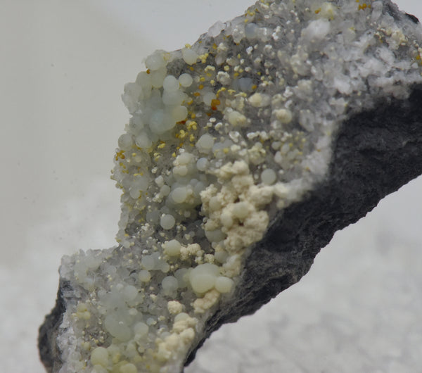 Crandallite with Variscite and Minor Cacoxenite on Quartz Thumbnail Specimen - Nevada, USA