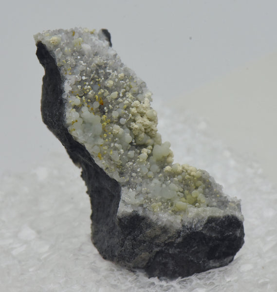 Crandallite with Variscite and Minor Cacoxenite on Quartz Thumbnail Specimen - Nevada, USA