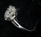 Vintage Sterling Silver CZ Crown Ring - Size 8