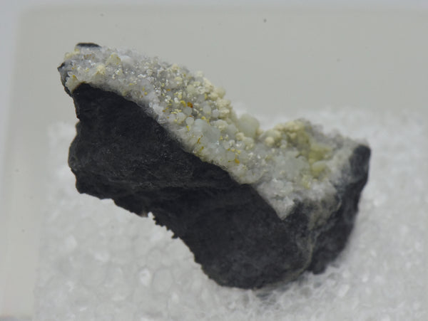 Crandallite with Variscite and Minor Cacoxenite on Quartz Thumbnail Specimen - Nevada, USA