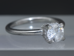 Vintage Sterling Silver Crystal Solitaire Ring - Size 7