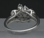 Vintage Sterling Silver CZ Crown Ring - Size 8